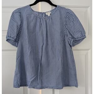 J. Crew Factory Striped Puff Sleeve Top